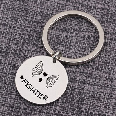 "Fighter" Love Butterfly Keychain