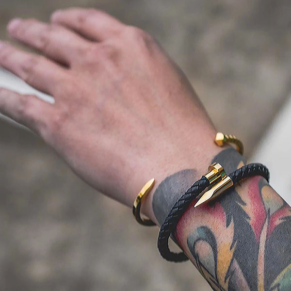 Leather Nail Bracelet