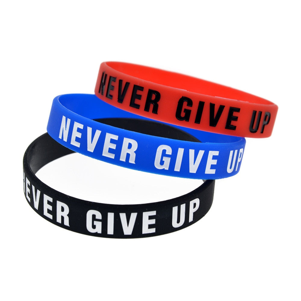 "Never give up" Wristband