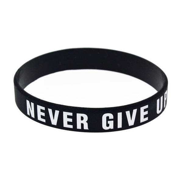 "Never give up" Wristband