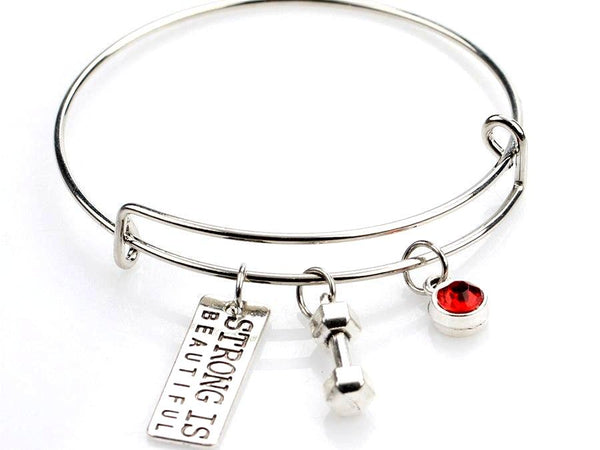 "Strong is Beautiful" Birthstone Bracelet